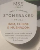 Ham cheese and mushroom stonebaked pizza