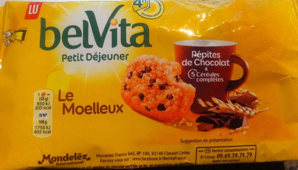 Belvita Le Moelleux pépites de chocolat & 5 céréales complètes