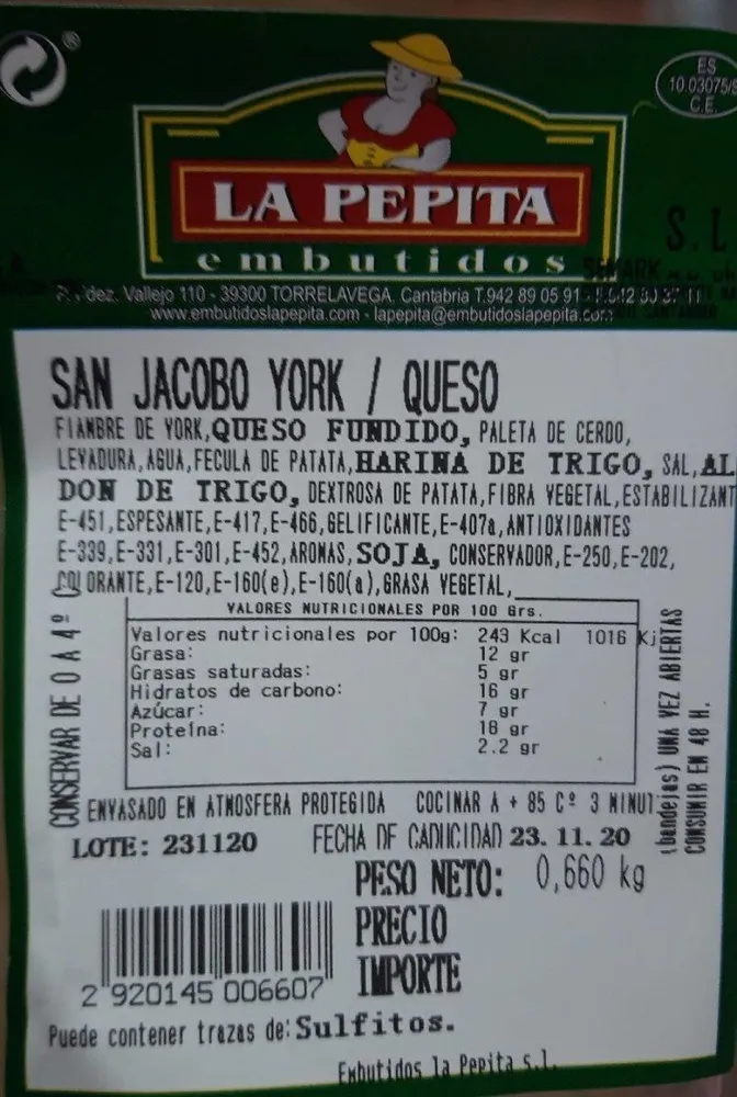 San Jacobo York / Queso