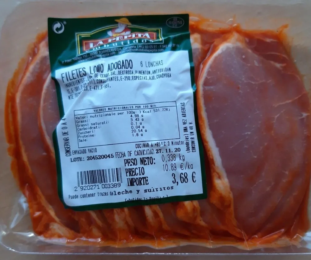Filete lomo adobado