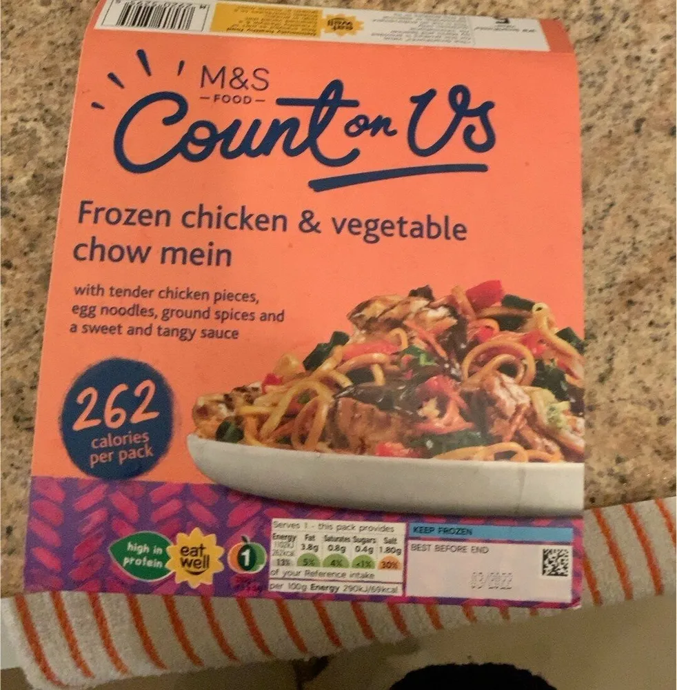 Frozen chicken & veg chowmein