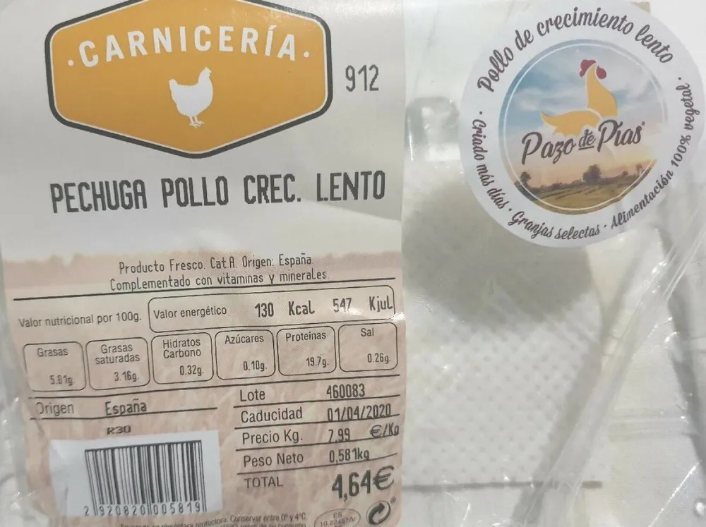 Pechuga pollo crec. Lento