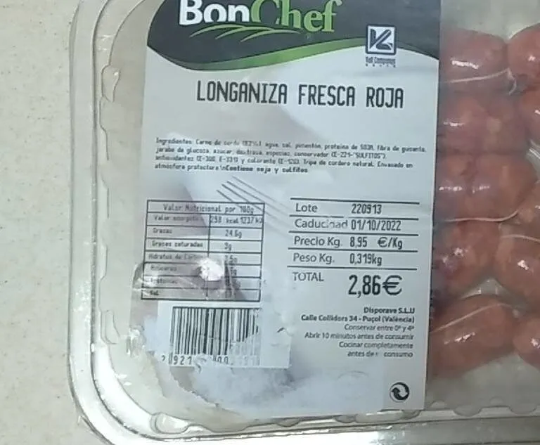 longaniza fresca roja