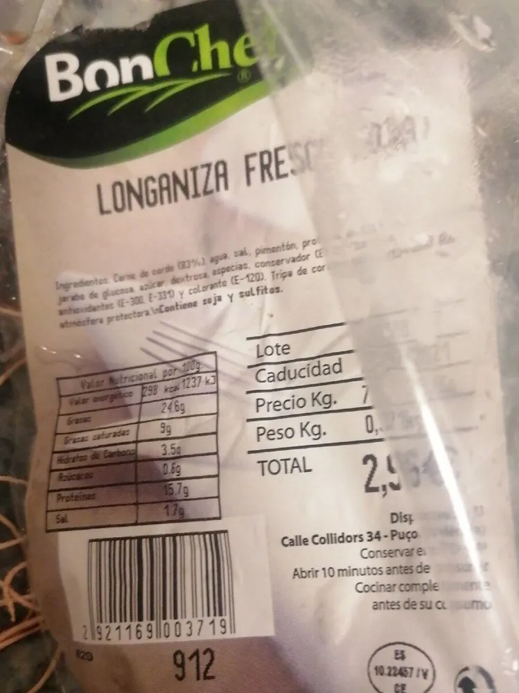Longaniza fresca Roja