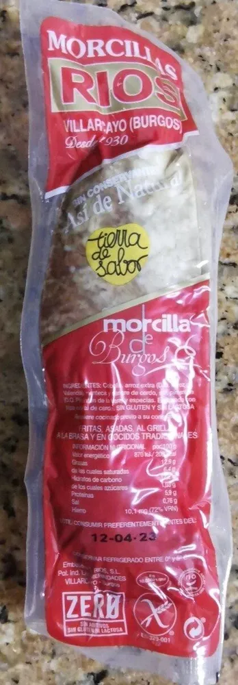 Morcilla sin aditivos