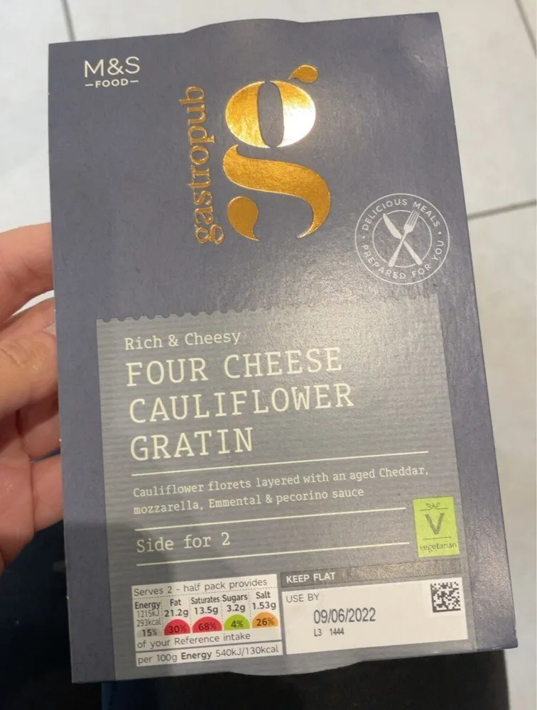 Four chesse cauliflower gratin