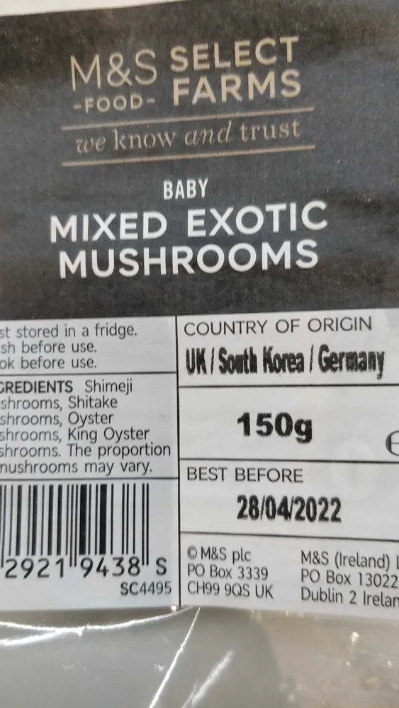 Baby mixed exotic mushrooms