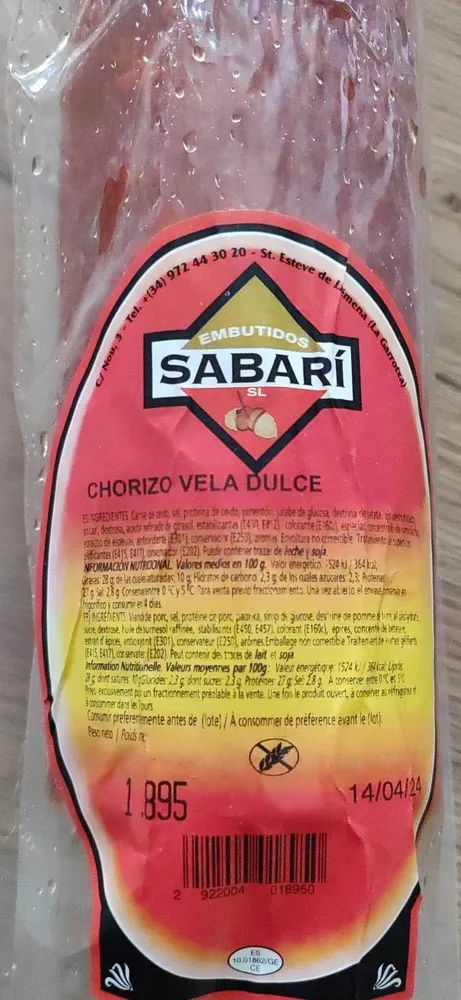 Chorizo vela dulce
