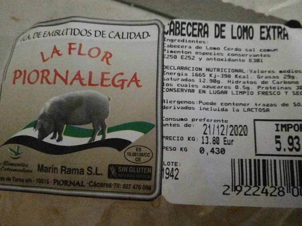 Cabecera de lomo extra