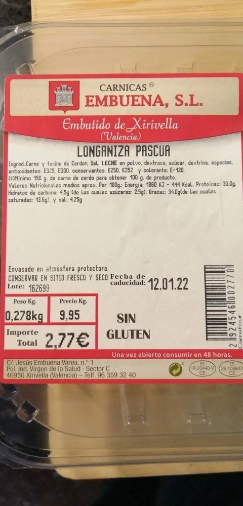 Longaniza Pascua