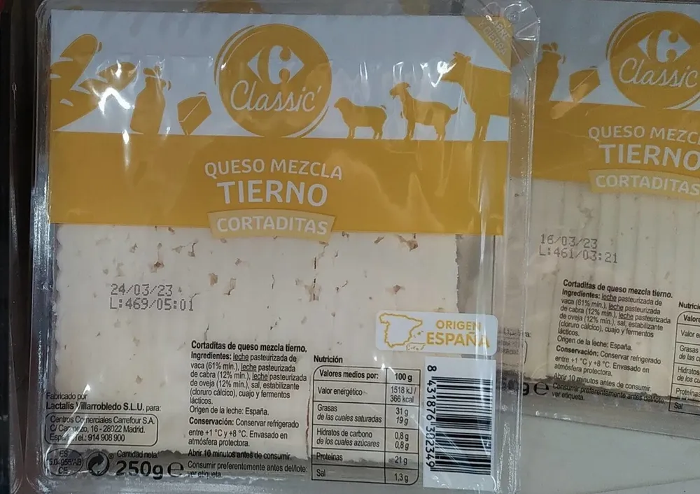 Queso mezcla tierno Cortaditas