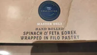 Spinach and feta borek wrapped in filo pastry