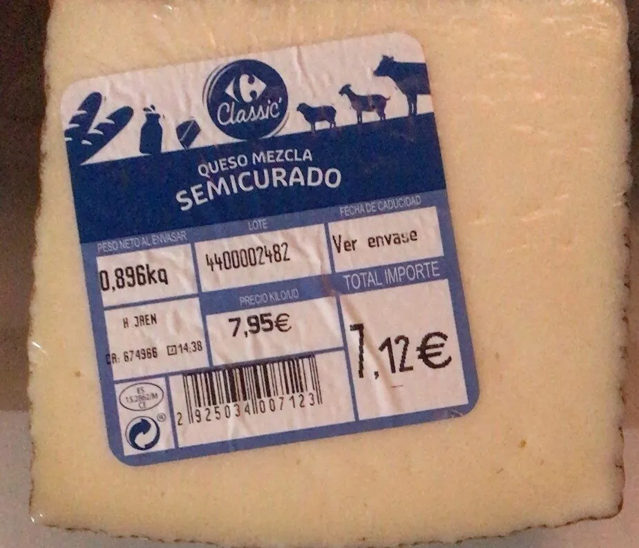 Queso mezcla semicurado