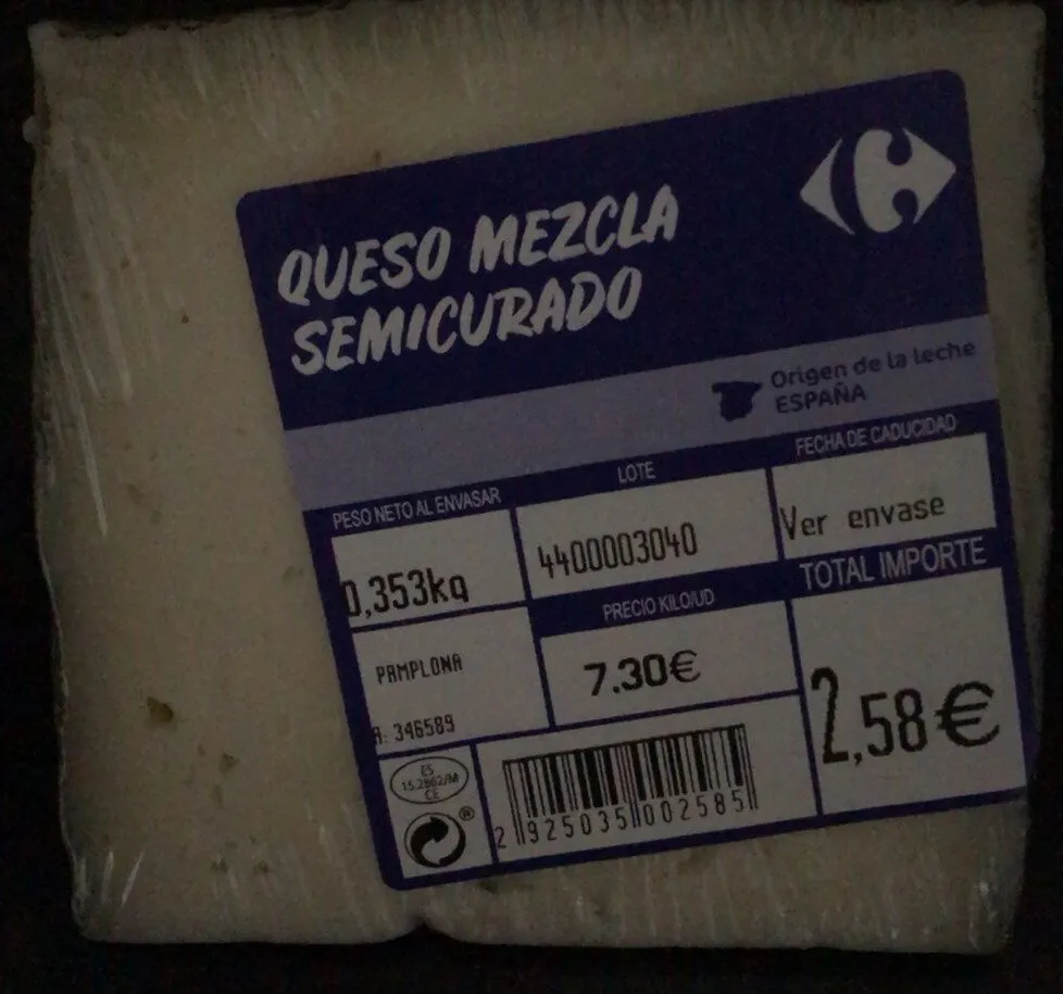 Queso mezcla semicurado