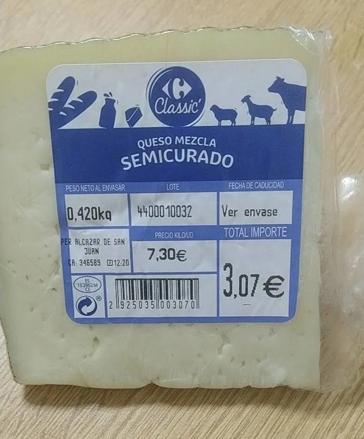 Queso mezcla semicurado
