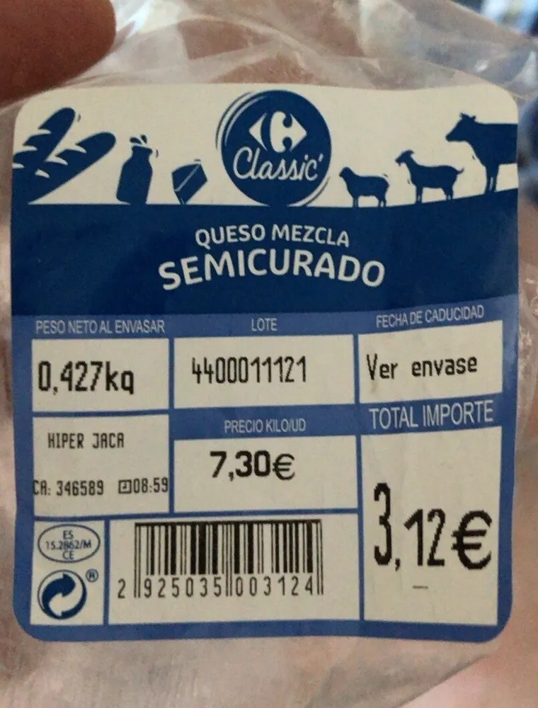 Queso mezcla semicurado