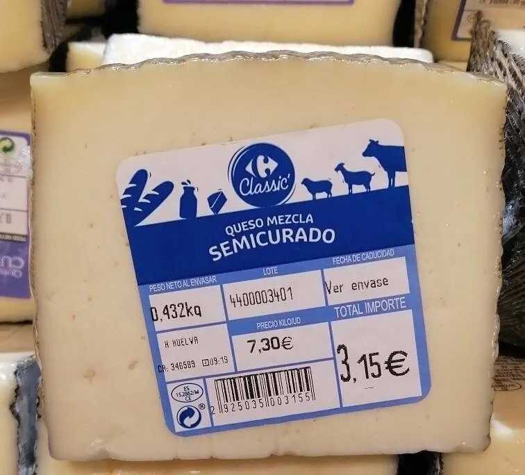 Queso mezcla semicurado