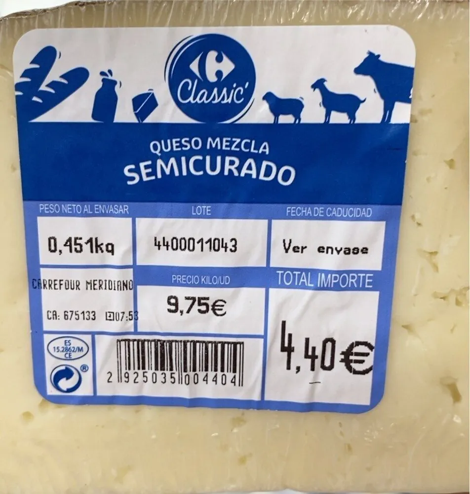 Queso mezcla semicurado
