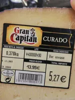Queso Gran Capitan curado