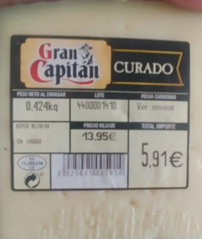 Queso Gran Capitán Curado