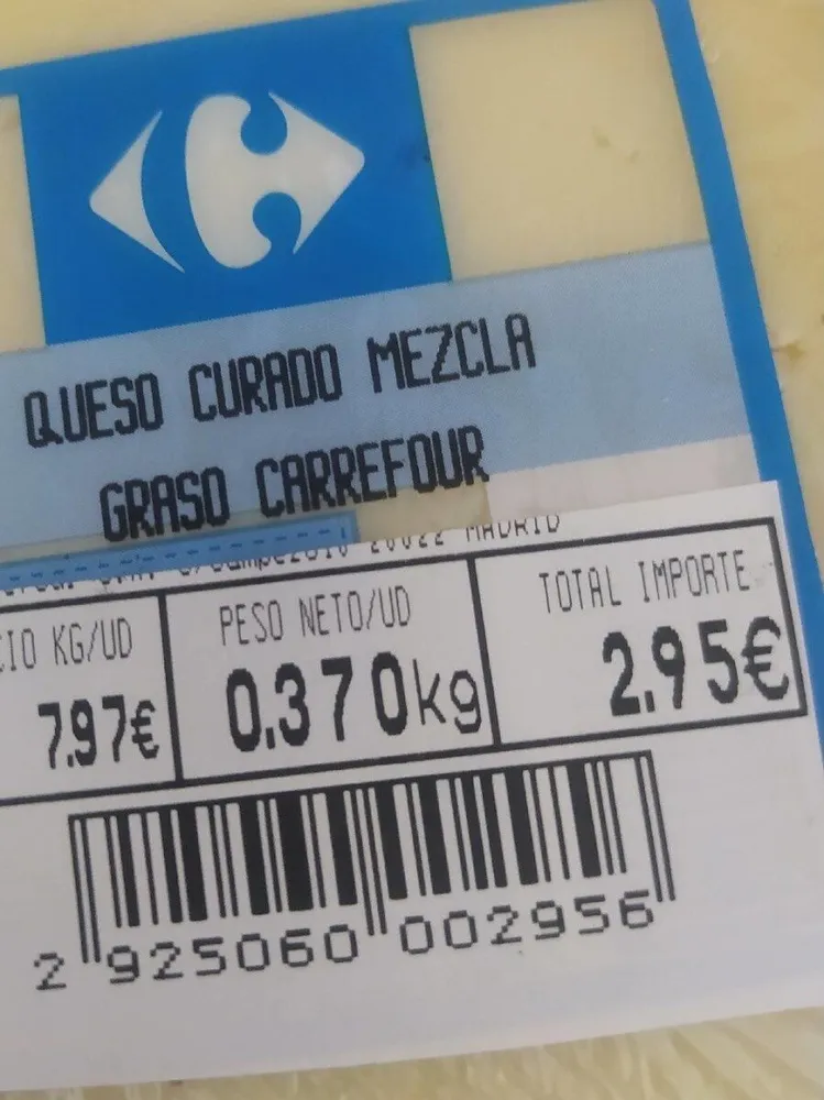 Queso curado mezcla graso