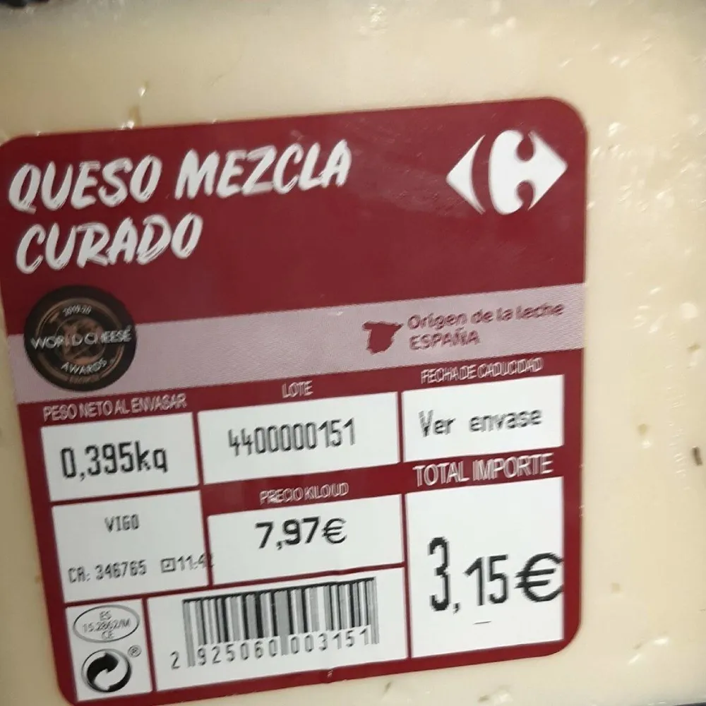 Queso mezcla curado