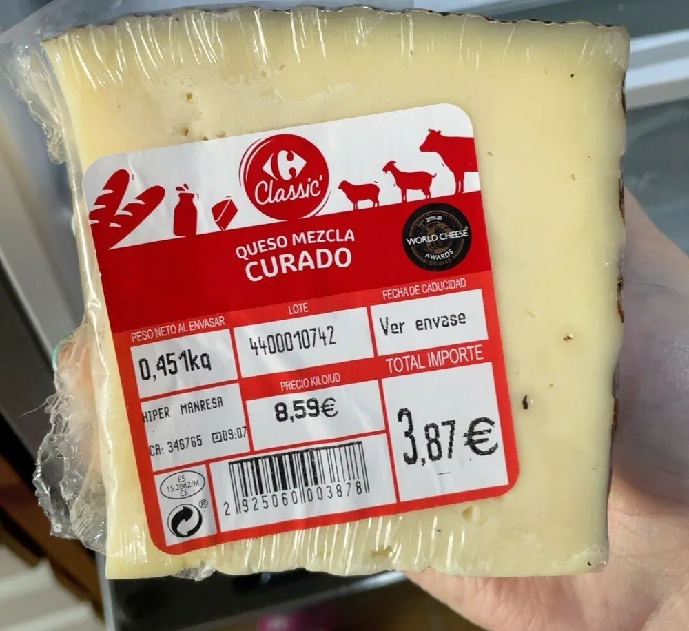 Queso mezcla curado