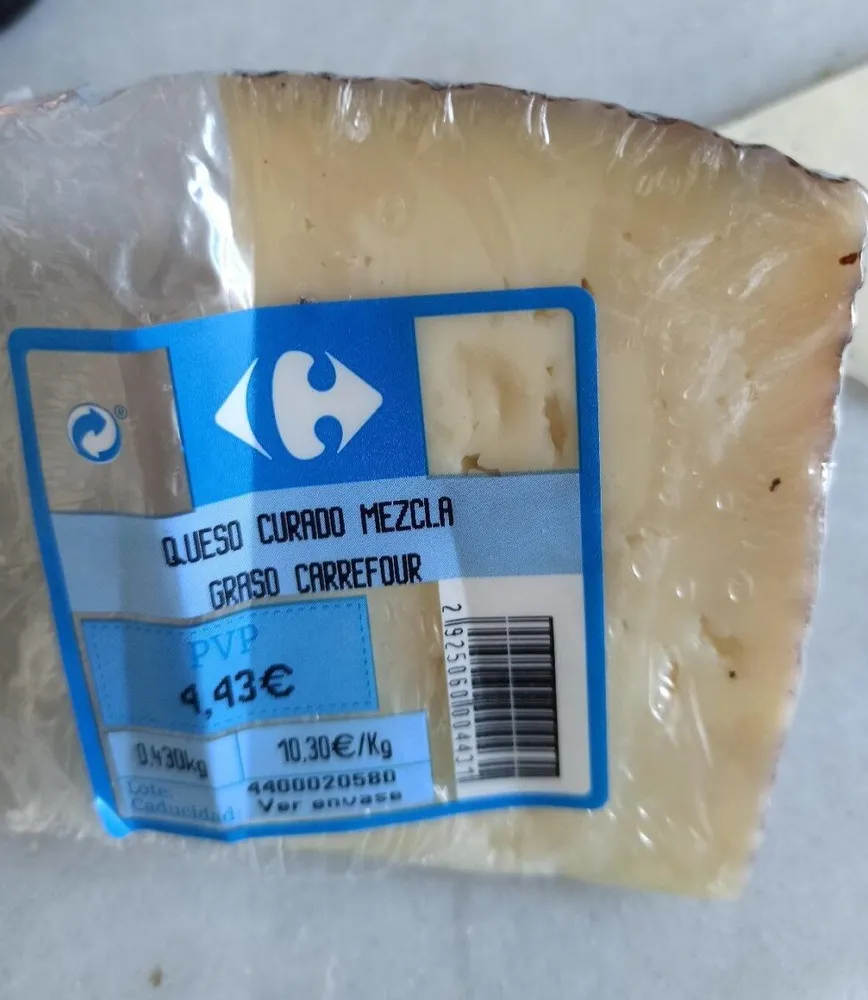 Queso curado mezcla graso
