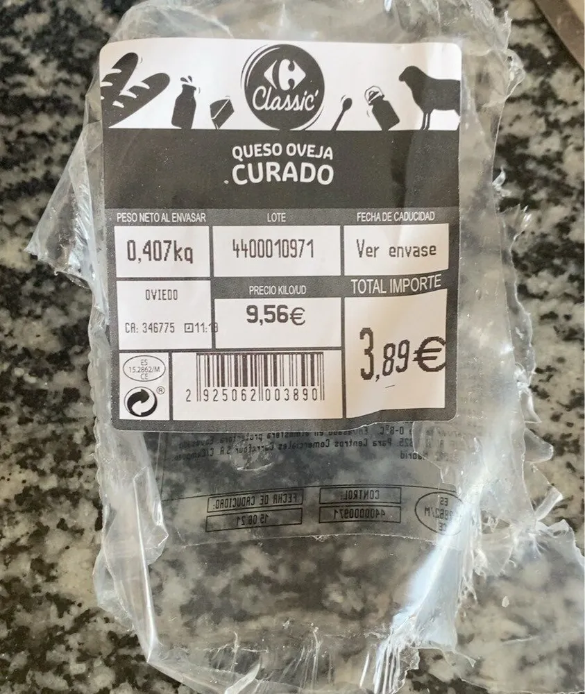 Queso oveja curado