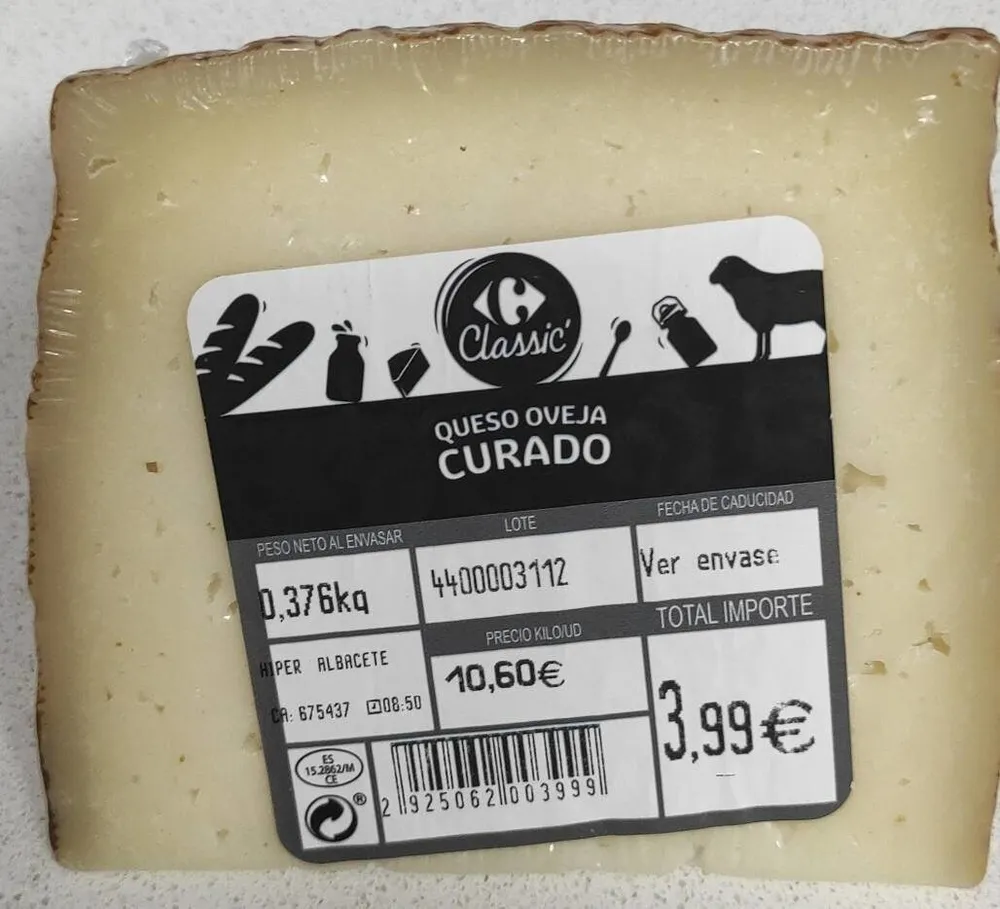 Queso oveja curado