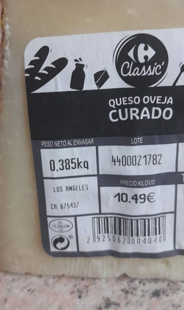 Queso curado oveja