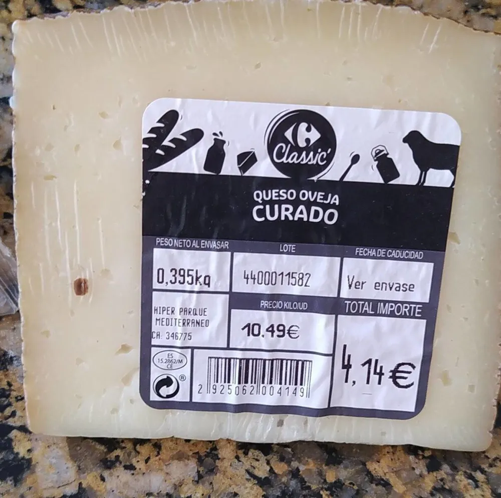 Queso oveja curado