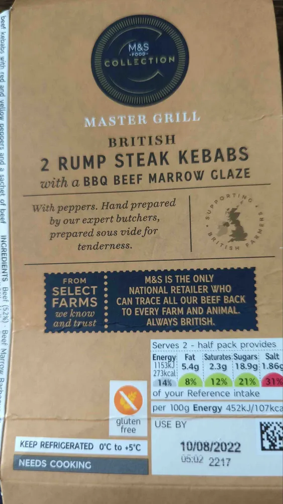 Kebab, steak, rump, BBQ glazed