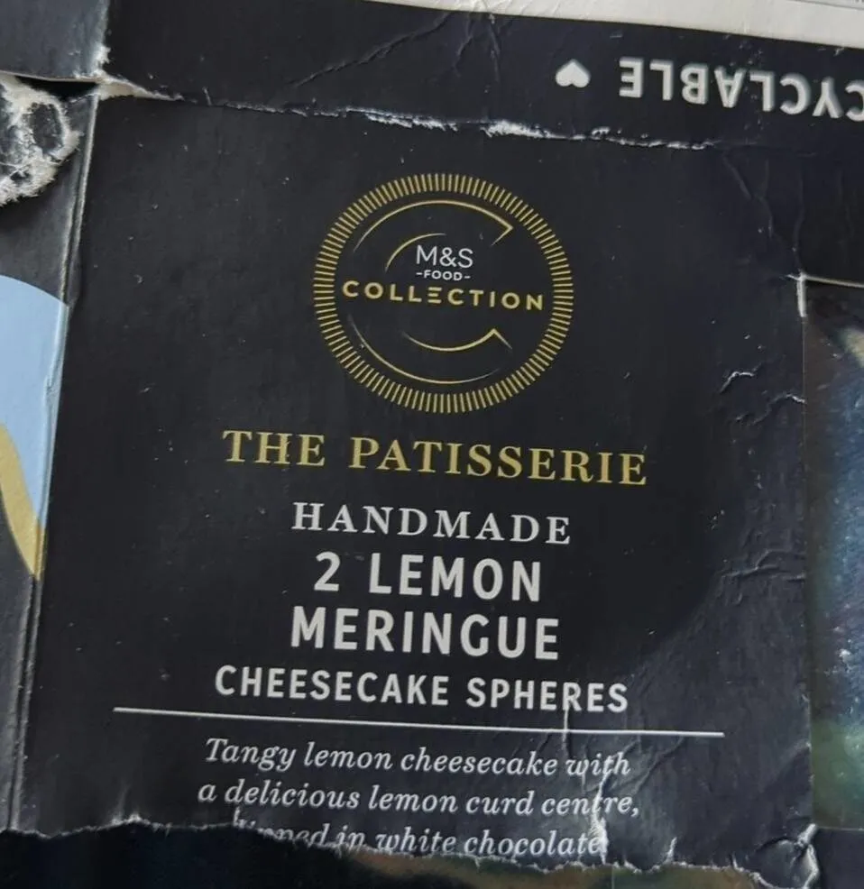 The Patisserie Handmade Lemon Meringue Cheesecake Sphere