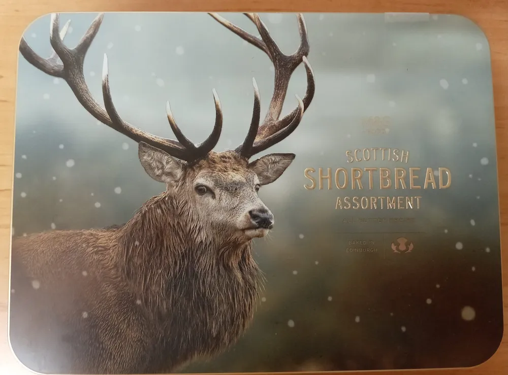 Christmas Gold Stag Shortbread Tim
