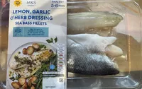 Sea Bass Fillets with Lemon, Garlic & Herb Dressing