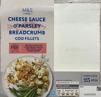CHEESE SAUCE & PARSLEY BREADCRUMB COD FILLETS