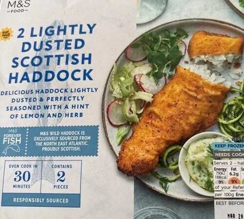 2 lightly dusted Scottish Haddock