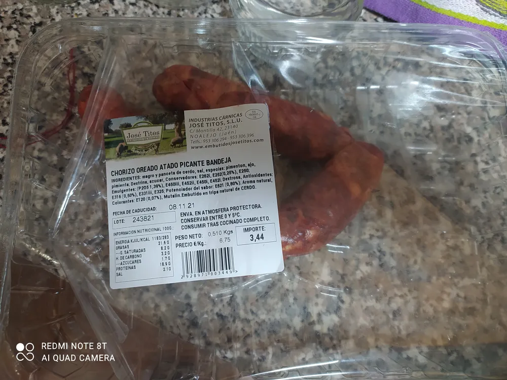 Chorizo oreado atado picante bandeja