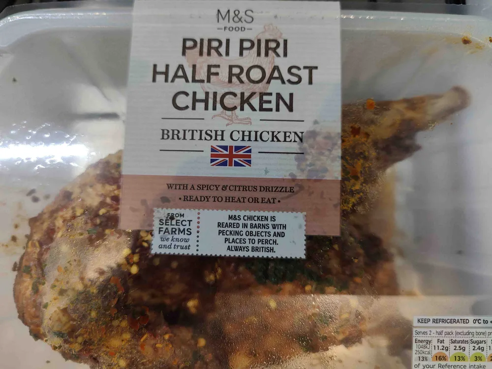Piri piri half roast chicken