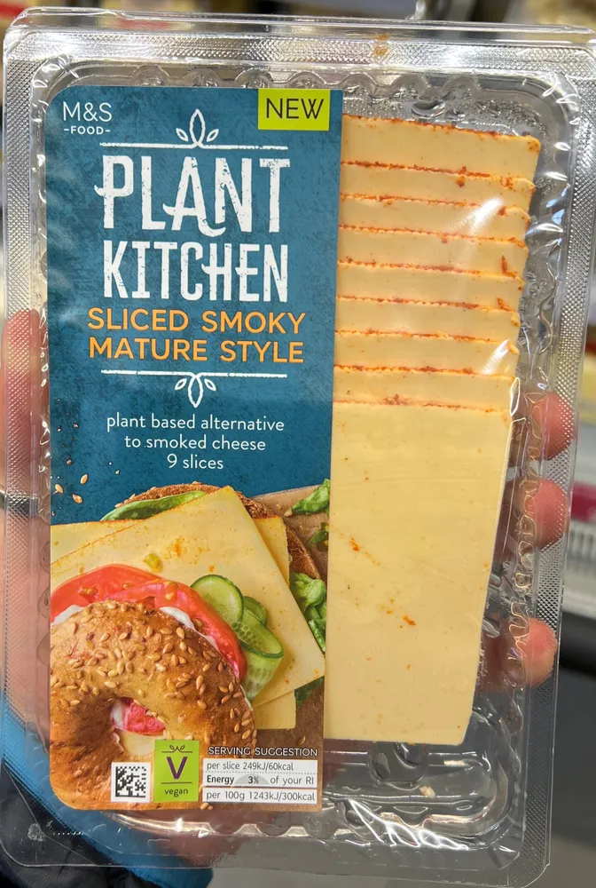 Smokey mature style plant based cheese slices