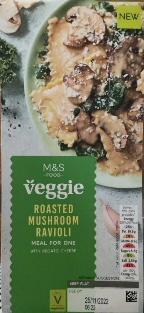 Roasted mushroom ravioli