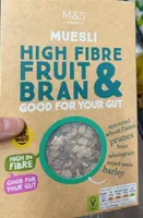 High fibre fruit amd bran museli