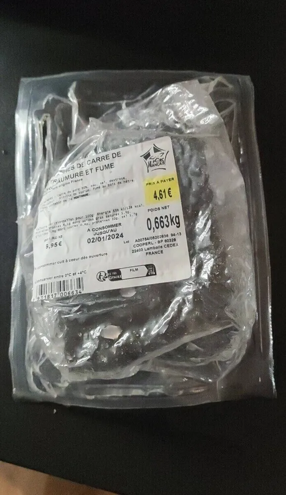 Tranche de carré de porc Saumure et fumé