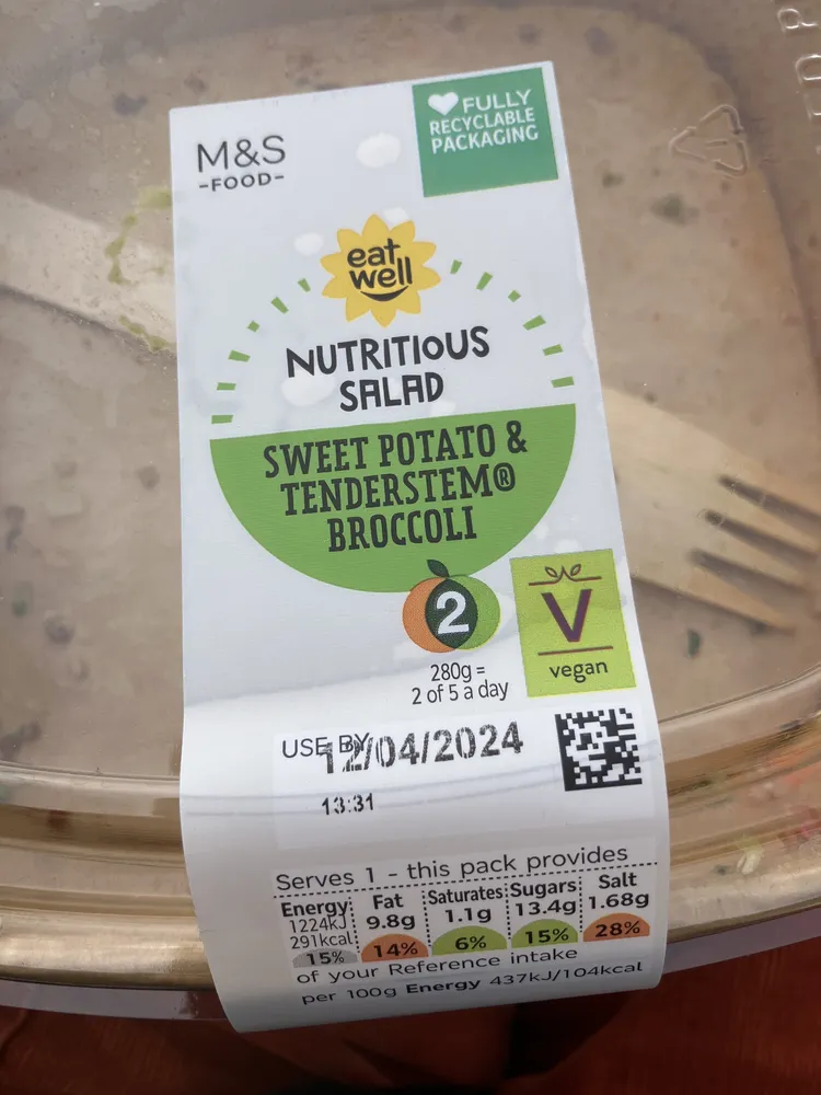 sweet potato and tenderstem broccoli