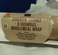 Chicken carrot and houmous wholemeal wrap