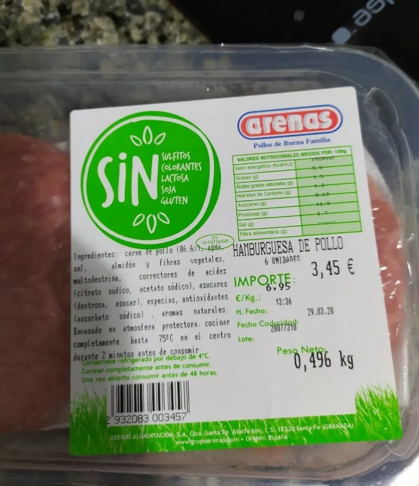 Hamburguesa de pollo
