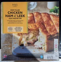 DEEP FILLED CHICKEN HAM & LEEK PUFF PASTRY PIE