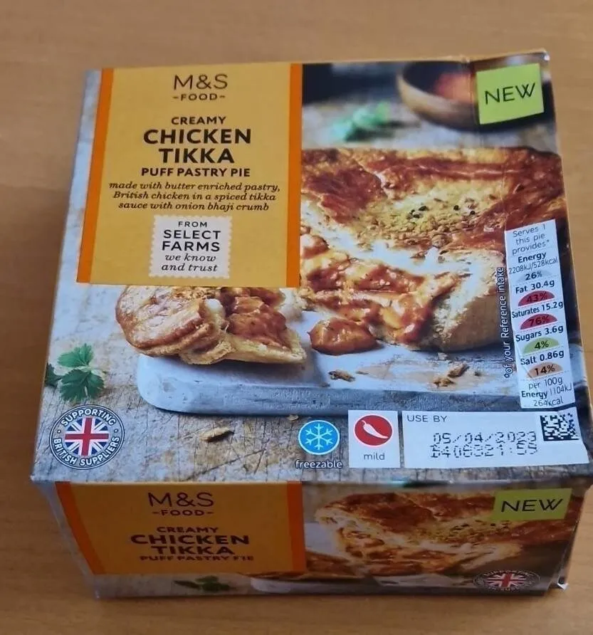 Chicken Tikka Puff Pastry Pie