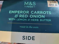 Emperor carrots and red onion with lemon and herb butter